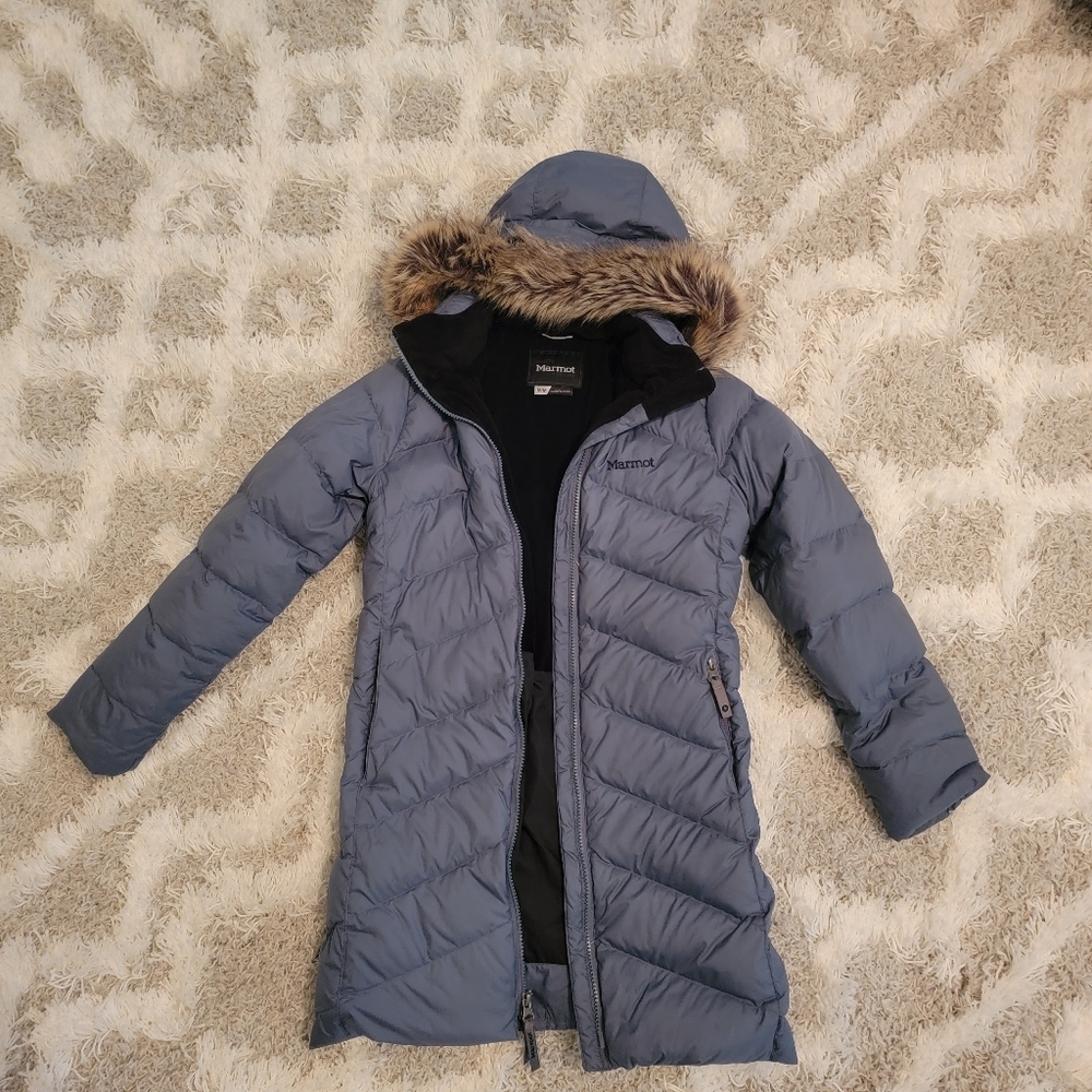 Marmot 700 Fill Down Blue Puffer Jacket Sz M
